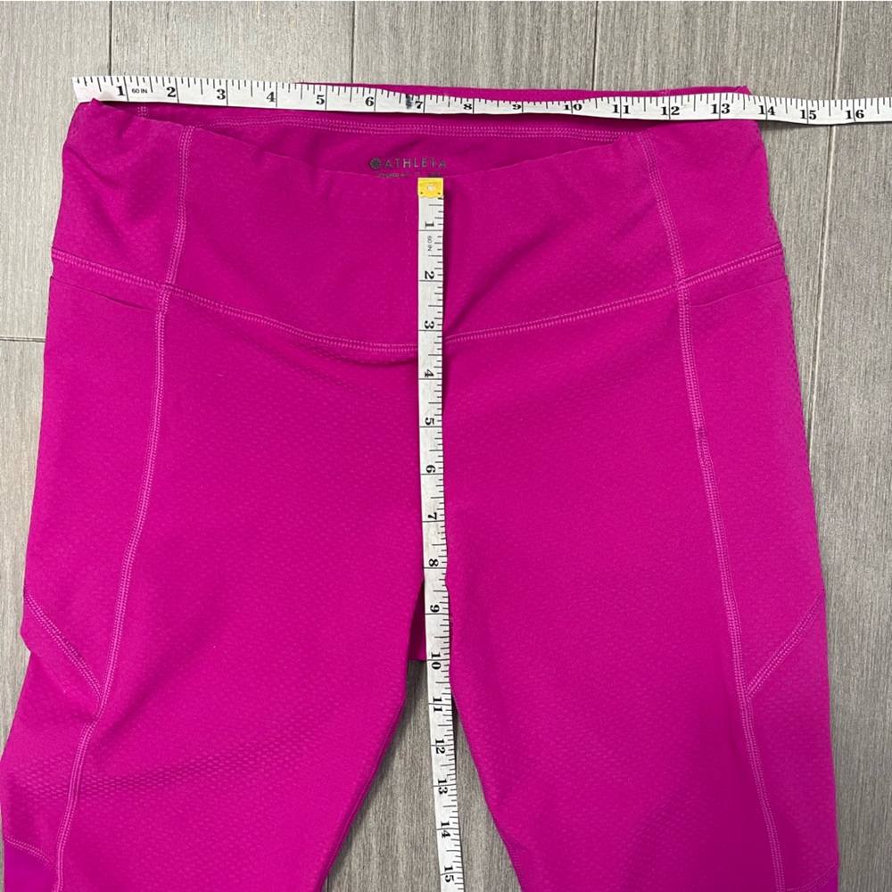 Athleta Dobby Be Free Knicker Crop Capri Leggings Magenta Pink Pants 446613 M - Picture 14 of 16